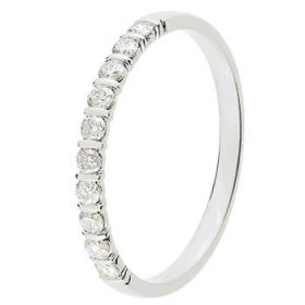 Alliance femme Or blanc diamant - 0,20 ct