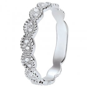 Or blanc & Diamant créatives - Alliance de mariage Or...