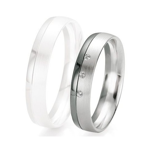 Alliance de mariage Breuning - Or gris 4.5mm + diamant - 1377417945G Alliance de mariage Breuning - Or gris 4.5mm + diamant - 1377417945G