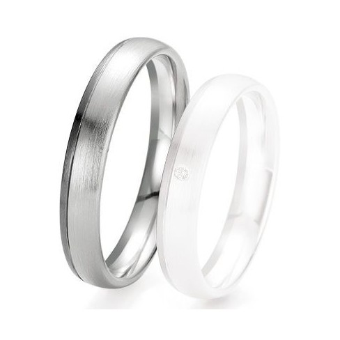 Alliance de mariage Breuning - Or gris 4.0mm - 1303418240G Alliance de mariage Breuning - Or gris 4.0mm - 1303418240G