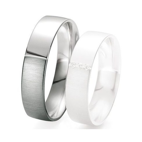 Alliance de mariage Breuning - Or gris 5.5 mm - 1303418455G Alliance de mariage Breuning - Or gris 5.5 mm - 1303418455G