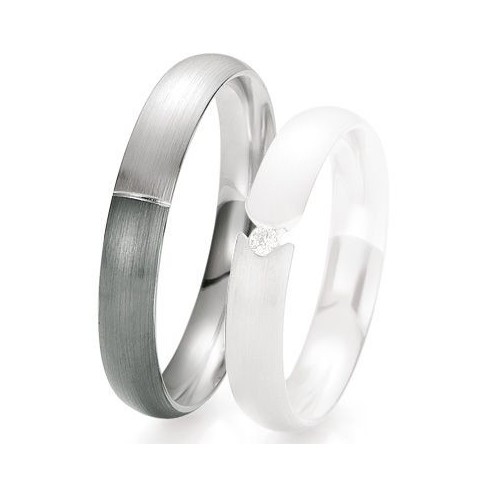 Alliance de mariage Breuning - Or gris 4.0 mm - 1303418640G Alliance de mariage Breuning - Or gris 4.0 mm - 1303418640G