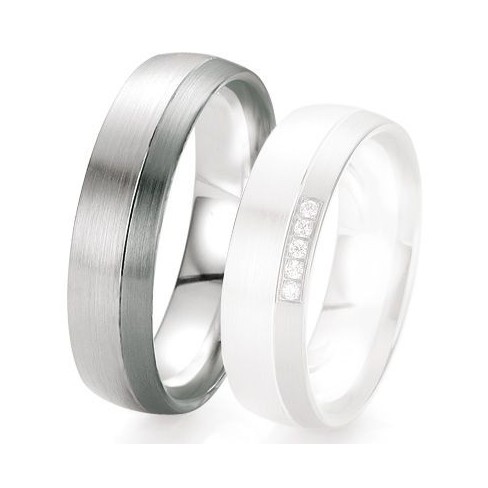 Alliance de mariage Breuning - Or gris 6.0 mm - 1303419460G Alliance de mariage Breuning - Or gris 6.0 mm - 1303419460G