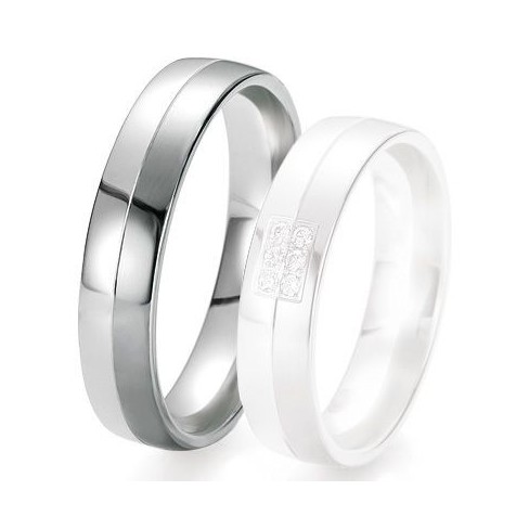 Alliance de mariage Breuning - Or gris 5.0 mm - 1303419650G Alliance de mariage Breuning - Or gris 5.0 mm - 1303419650G