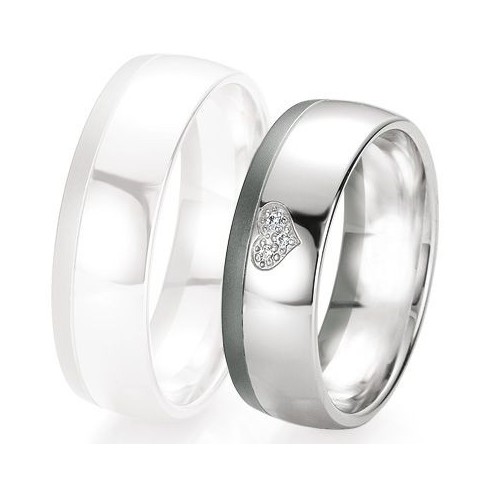 Alliance de mariage Breuning - Or gris 7.0mm + diamant - 1377419770G Alliance de mariage Breuning - Or gris 7.0mm + diamant - 1377419770G