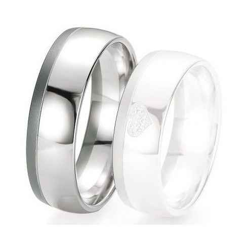Alliance de mariage Breuning - Or gris 7.0 mm - 1303419870G Alliance de mariage Breuning - Or gris 7.0 mm - 1303419870G