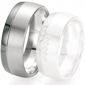 Alliance de mariage Breuning - Or gris 8.0 mm - 1303420080G