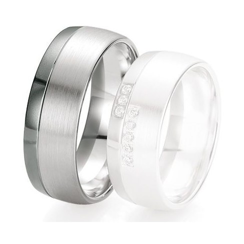 Alliance de mariage Breuning - Or gris 8.0 mm - 1303420080G Alliance de mariage Breuning - Or gris 8.0 mm - 1303420080G