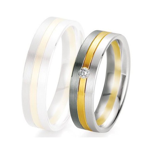 Alliance de mariage Breuning - 2 ors OG/OJ 5.5mm + diamant- 1377420155B Alliance de mariage Breuning - 2 ors OG/OJ 5.5mm + diamant- 1377420155B