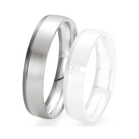 Alliance de mariage Breuning - Or gris 5.0 mm - 1303420650G Alliance de mariage Breuning - Or gris 5.0 mm - 1303420650G