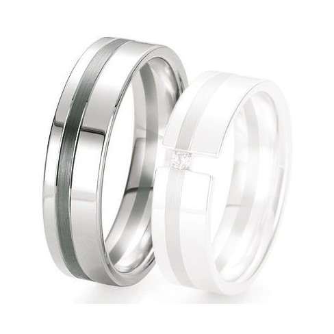 Alliance de mariage Breuning - Or gris 6.0 mm - 1303420860G Alliance de mariage Breuning - Or gris 6.0 mm - 1303420860G