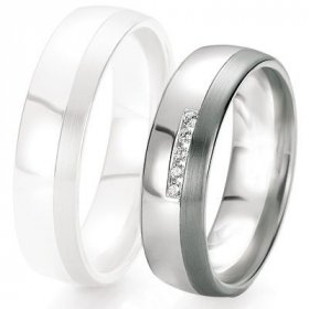 Alliance de mariage Breuning - Or gris 6.0mm + diamant1377420960G