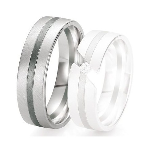 Alliance de mariage Breuning - Or gris 6.5 mm - 1303421265G Alliance de mariage Breuning - Or gris 6.5 mm - 1303421265G