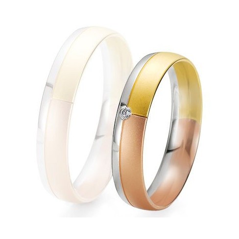 Alliance de mariage Breuning - 3 ors 4.5mm + diamant - 1377421745T Alliance de mariage Breuning - 3 ors 4.5mm + diamant - 1377421745T