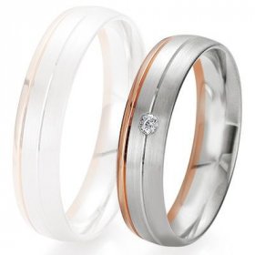 Alliance Diamant homme - Alliance de mariage Breuning - 2 ors OG/OR 5.0mm + diamant - 1377421950B