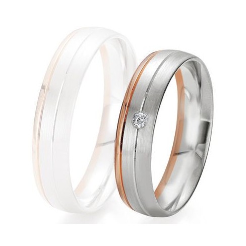 Alliance de mariage Breuning - 2 ors OG/OR 5.0mm + diamant - 1377421950B Alliance de mariage Breuning - 2 ors OG/OR 5.0mm + diamant - 1377421950B