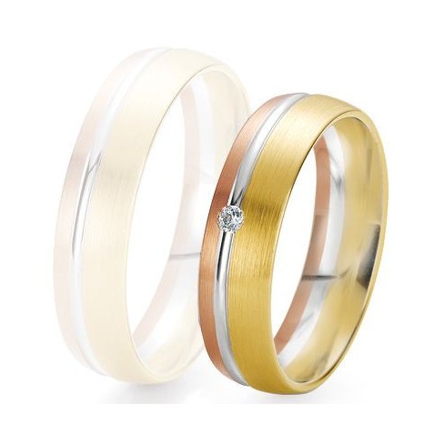 Alliance de mariage Breuning - 3 ors 5.5mm + diamant - 1377422155T Alliance de mariage Breuning - 3 ors 5.5mm + diamant - 1377422155T