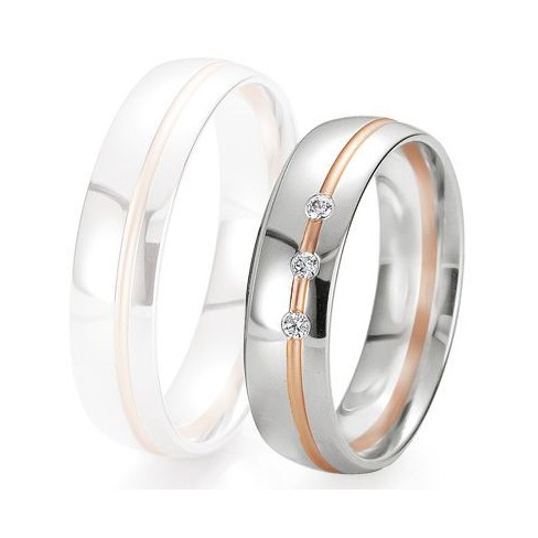 Alliance de mariage Breuning - 2 ors OG/OR 5.5mm + diamant - 1377422355B Alliance de mariage Breuning - 2 ors OG/OR 5.5mm + diamant - 1377422355B