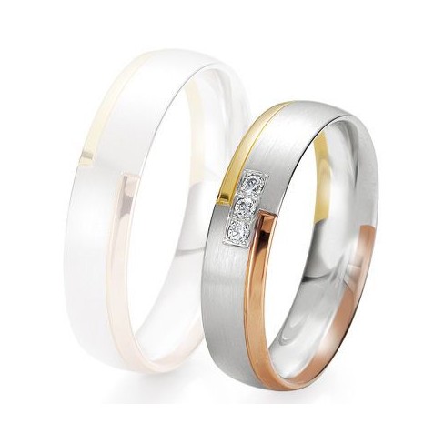 Alliance de mariage Breuning - 3 ors 5.0mm + diamant - 1377422550T Alliance de mariage Breuning - 3 ors 5.0mm + diamant - 1377422550T