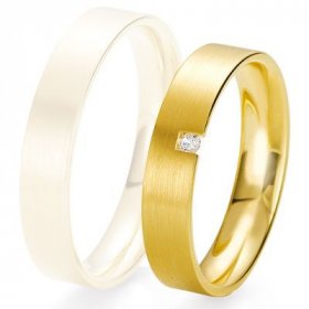 Alliance Diamant homme - Alliance de mariage Breuning - Or jaune 4.5mm + diamant1377422945J