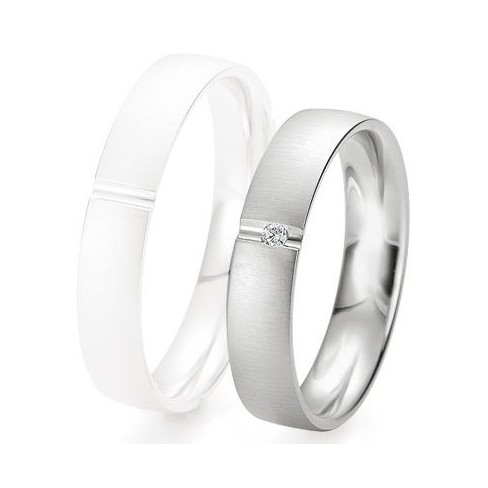 Alliance de mariage Breuning - Or gris 4.5mm + diamant - 1377423145G Alliance de mariage Breuning - Or gris 4.5mm + diamant - 1377423145G