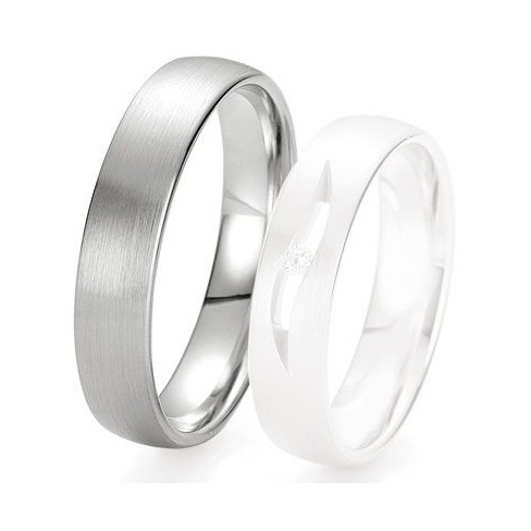Alliance de mariage Breuning - Or gris 5.0 mm - 1303423650G Alliance de mariage Breuning - Or gris 5.0 mm - 1303423650G