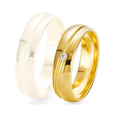 Alliance de mariage Breuning - Or jaune 5.5mm + diamant - 1377423755J Alliance de mariage Breuning - Or jaune 5.5mm + diamant - 1377423755J