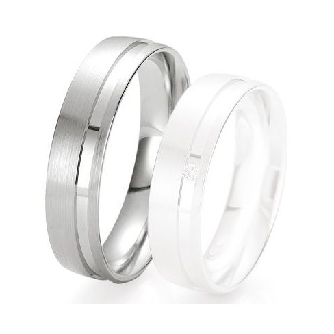 Alliance de mariage Breuning - Or gris 5.5 mm - 1303424055G Alliance de mariage Breuning - Or gris 5.5 mm - 1303424055G