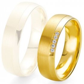 Alliance de mariage Breuning - Or jaune 6.0mm + diamant - 1377424160J