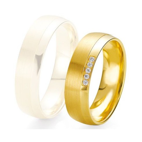 Alliance de mariage Breuning - Or jaune 6.0mm + diamant - 1377424160J Alliance de mariage Breuning - Or jaune 6.0mm + diamant - 1377424160J