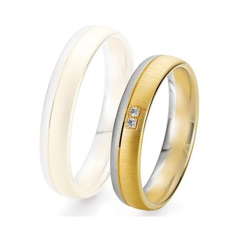 Alliance de mariage Breuning - 2 ors OG/OJ 4.5mm + diamant - 1377424545B Alliance de mariage Breuning - 2 ors OG/OJ 4.5mm + diamant - 1377424545B