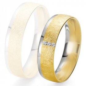 Alliance femme Diamant - Alliance de mariage Breuning - 2 ors OG/OJ 5.5mm + diamant - 1377424955B