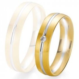 Alliance Diamant homme - Alliance de mariage Breuning - 2 ors OG/OJ 5.0mm + diamant - 1377425150B