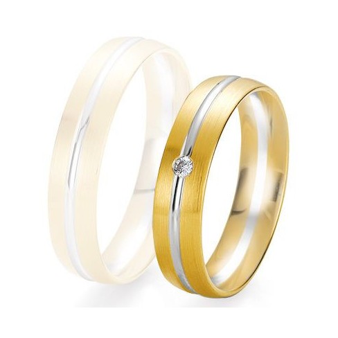 Alliance de mariage Breuning - 2 ors OG/OJ 5.0mm + diamant - 1377425150B Alliance de mariage Breuning - 2 ors OG/OJ 5.0mm + diamant - 1377425150B