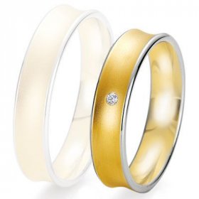 Alliance Diamant homme - Alliance de mariage Breuning - 2 ors OG/OJ 5.0mm + diamant - 1377425550B
