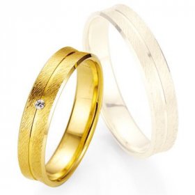 Alliance Diamant homme - Alliance de mariage Breuning - Oor jaune 4.5mm + diamant - 1377400145G