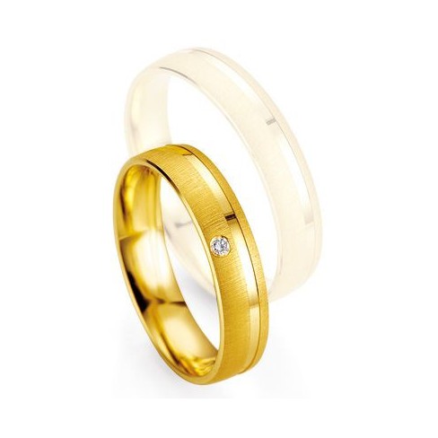 Alliance de mariage Breuning - Or jaune 4.5mm + diamant - 1377400345G Alliance de mariage Breuning - Or jaune 4.5mm + diamant - 1377400345G