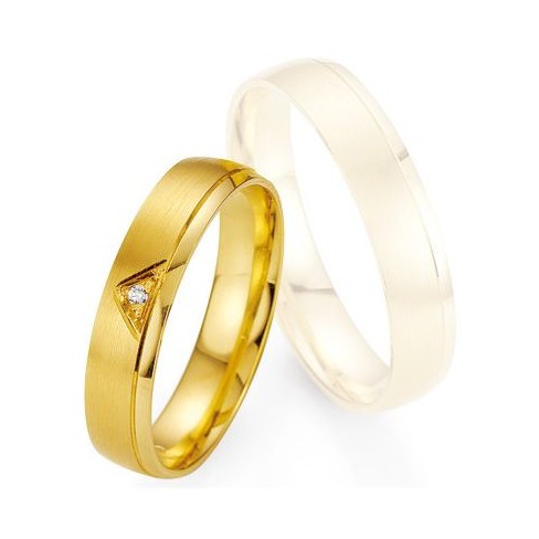 Alliance de mariage Breuning - Or jaune 4.5mm + diamant - 1377400545G Alliance de mariage Breuning - Or jaune 4.5mm + diamant - 1377400545G