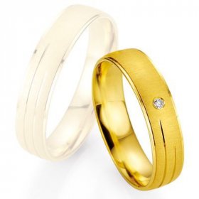 Alliance de mariage Breuning - Or jaune 5.0mm + diamant - 1377401150G