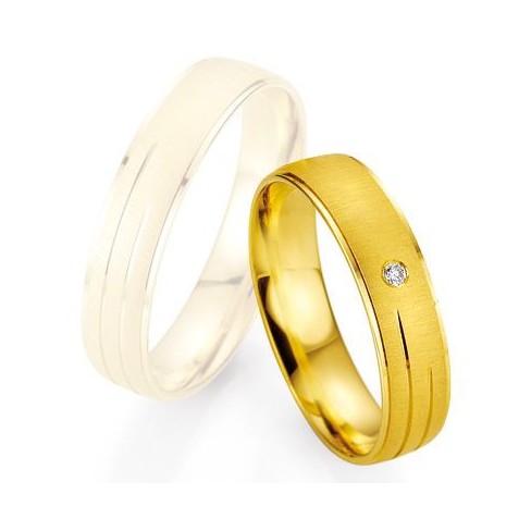 Alliance de mariage Breuning - Or jaune 5.0mm + diamant - 1377401150G Alliance de mariage Breuning - Or jaune 5.0mm + diamant - 1377401150G