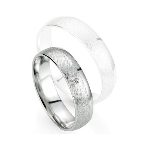 Alliance de mariage Breuning - Or gris 5.0mm + diamant - 1377402950G Alliance de mariage Breuning - Or gris 5.0mm + diamant - 1377402950G