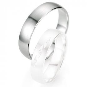 Alliance homme - Alliance de mariage Breuning - Or gris 5.0mm - 1303403250G