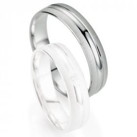 Alliance homme - Alliance de mariage Breuning - Or gris 5.0mm - 1303403450G