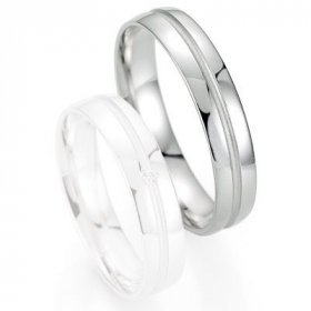 Alliance homme pas cher - Alliance de mariage Breuning - Or gris 4.5mm - 1303403845G