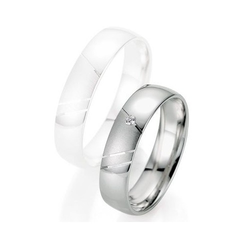 Alliance de mariage Breuning - Oor gris 5.0mm + diamant - 1377403950G Alliance de mariage Breuning - Oor gris 5.0mm + diamant - 1377403950G