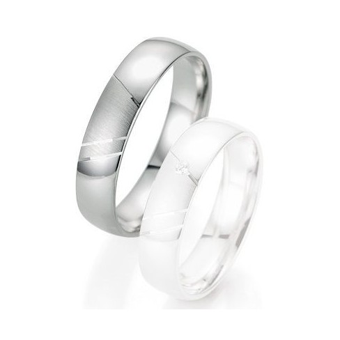 Alliance de mariage Breuning - Or gris 5.0mm - 1303404050G Alliance de mariage Breuning - Or gris 5.0mm - 1303404050G