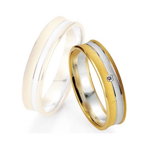 Alliance de mariage Breuning - Or gris/or rose 5.0mm + diamant1377404950B Alliance de mariage Breuning - Or gris/or rose 5.0mm + diamant1377404950B