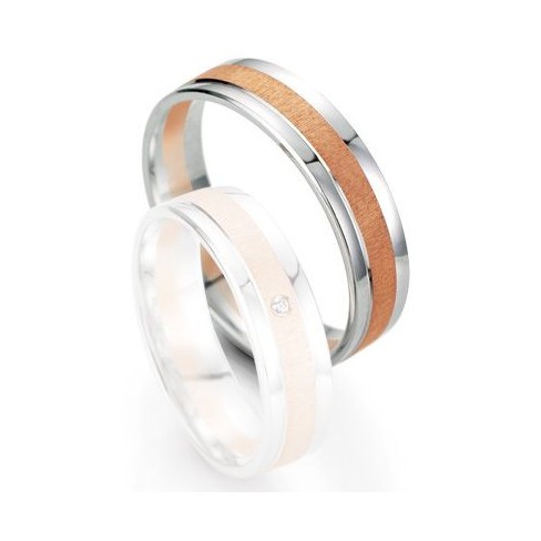 Alliance de mariage Breuning - Or gris/or rose 5.5mm - 1303405455B Alliance de mariage Breuning - Or gris/or rose 5.5mm - 1303405455B