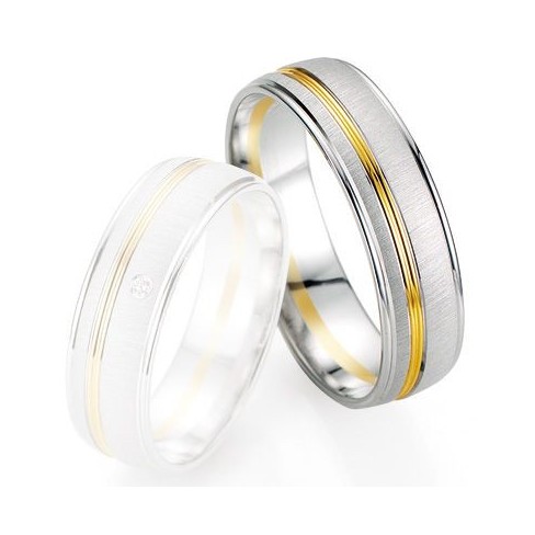 Alliance de mariage Breuning - Or gris/or jaune 6.0mm - 1303405860B Alliance de mariage Breuning - Or gris/or jaune 6.0mm - 1303405860B