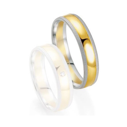 Alliance de mariage Breuning - Or gris/or jaune 5.0mm - 1303406050B Alliance de mariage Breuning - Or gris/or jaune 5.0mm - 1303406050B